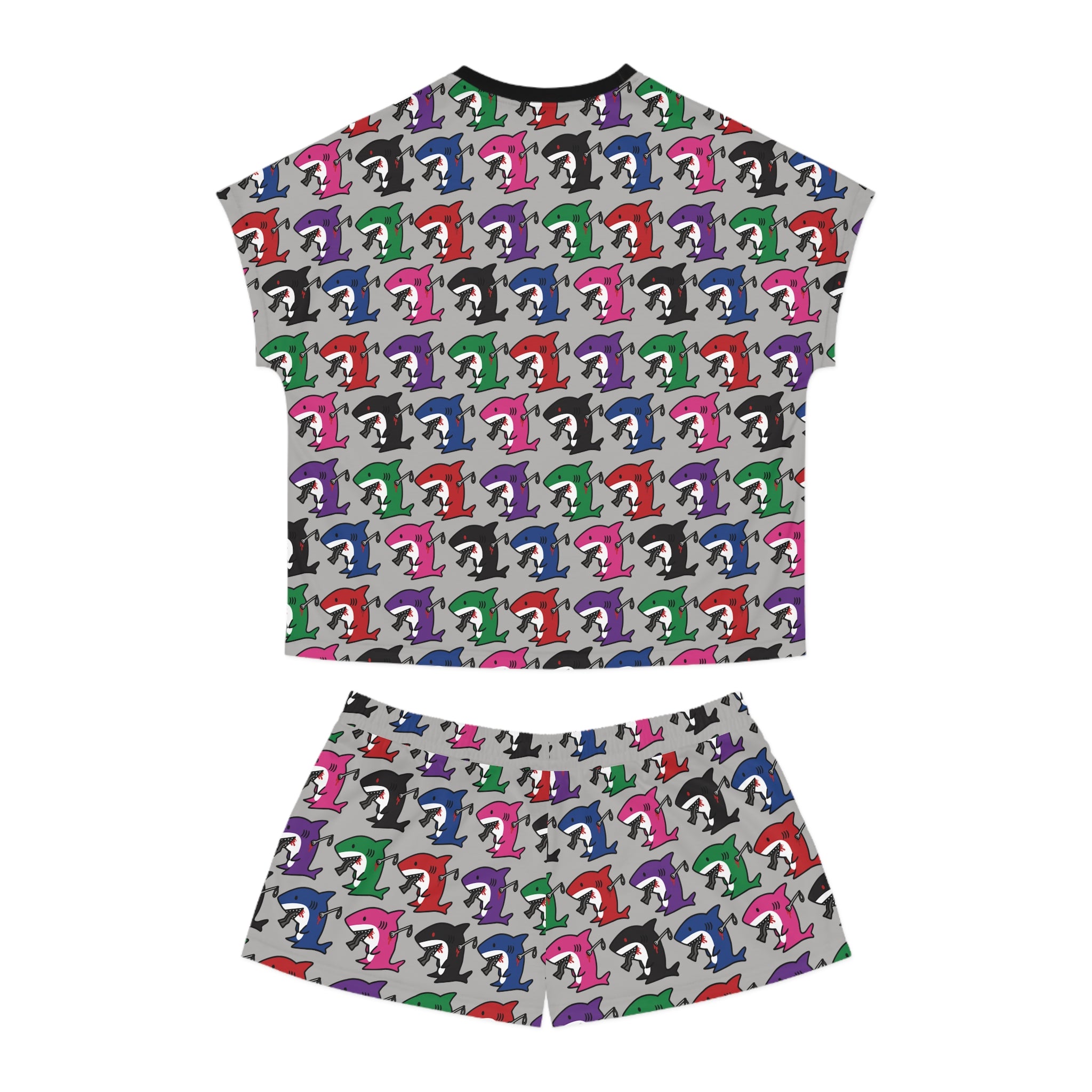 Slit Gill Pattern Pajama Set